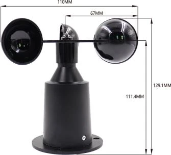 3-Becherförmiger Windgeschwindigkeitssensor und Anemometer